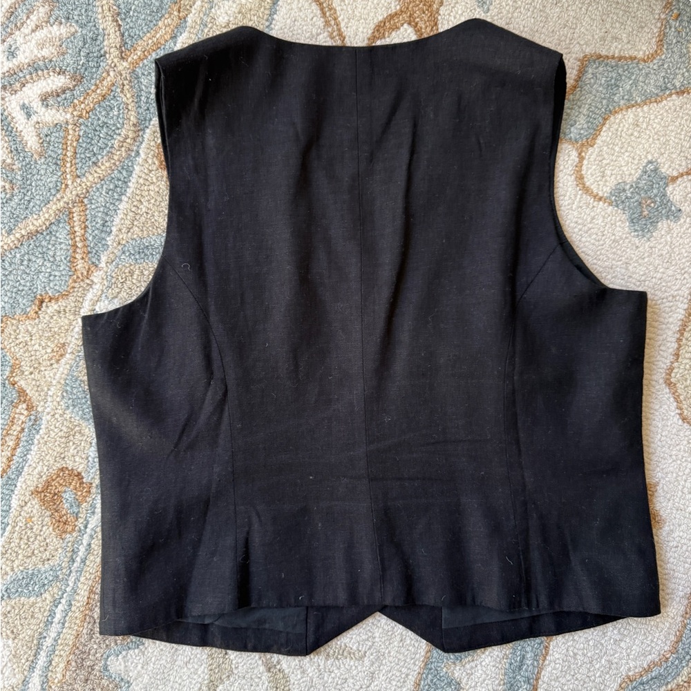 J. CREW Black Button Front V-Neck Vest, size 10 - Picture 3 of 7